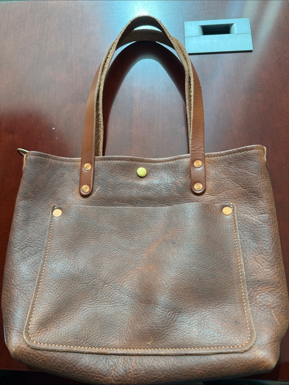 Kmm mini Kodiak Brown Leather Tote Bag - Everyday Carry